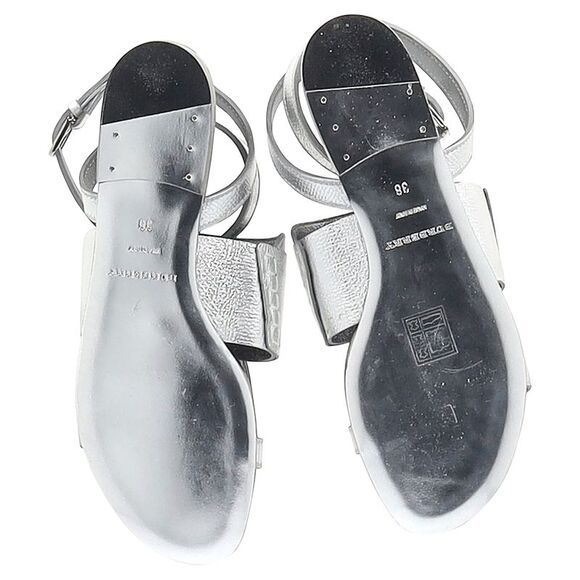 Burberry Bethany Tassel Detail Flat Sandals in Metallic Silver Leather - Picture 6 of 6